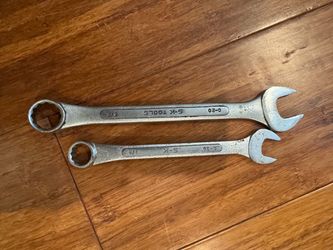 2 vintage SK Tools forged alloy combination wrenches