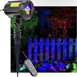 LEDMall Christmas Laser Projector Lights Outdoor, Motion Firefly Red, Green and Blue with Remote Control and Security Lock