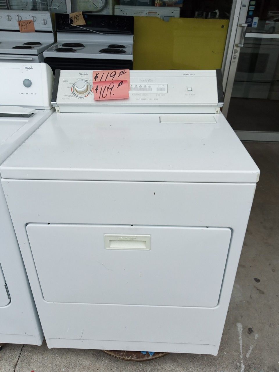 Whirlpool Dryer white heavy duty super size excellent . Warranty . Delivery available . 2203 Fowler st. Ft. Myers 33901