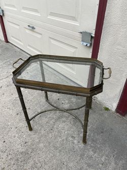 Brass Faux Bamboo Serving Tray (OBO)