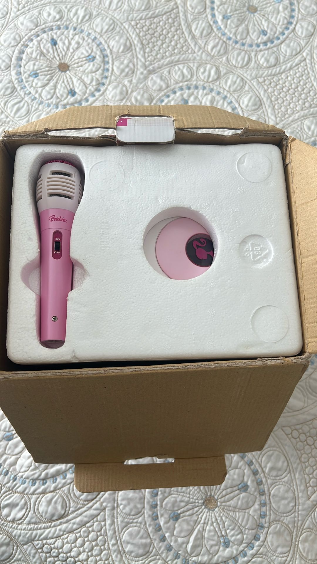 Y2K 2008 Barbie Karaoke System Speaker, Microphone, CD Player HTF