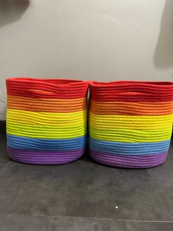 3 Rope woven baskets