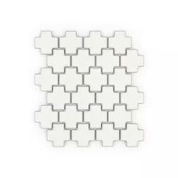 Swiss Frost Off-White Porcelain Mosaic Tile 9.5 in. x 10.875 in