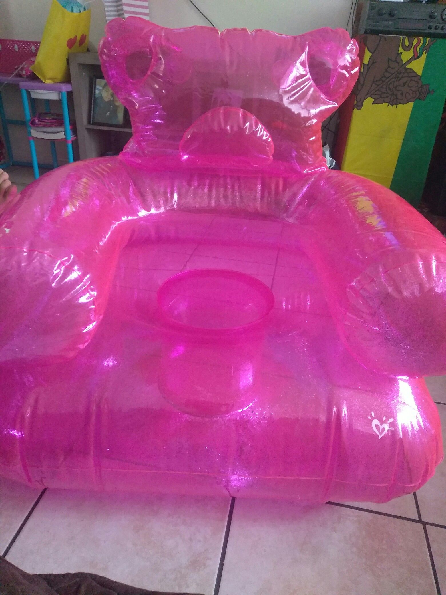 Gummy bear inflatable chair/ pink glitter