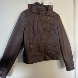 Burgundy Leather Snug Jacket 