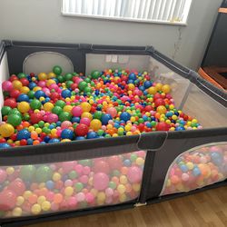 Large Ball Pit 6.5’ X 6.5’ With 3000 High Quality No-crush Balls 