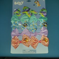 Bluey Hair Bows 10 Pz Set  New 