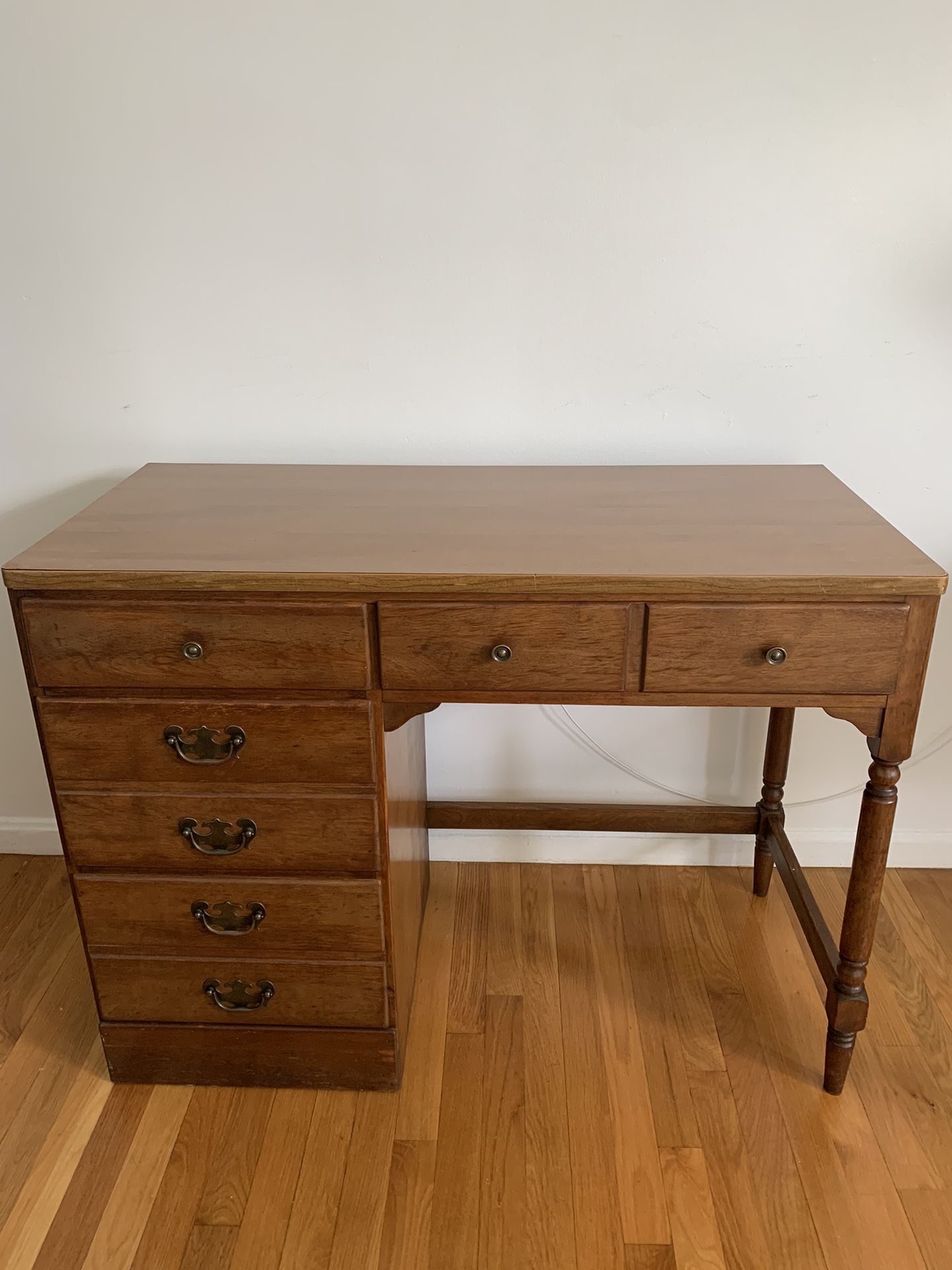 Antique Ethan Allen 4 Drawer Desk
