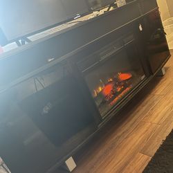 tv stand with fireplace and bluetooth