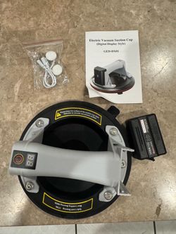 Electric Vacuum Suction Cup Lifter 8"-600lbs Max Load-Digital Display Suction Cups-Monitor-Auto Start Pump-Detachable Battery. Glass, Granite, Tile, M