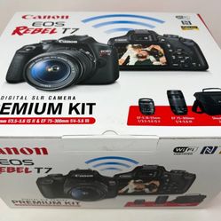 New Canon EOS Rebel T7 DSLR Camera with 18-55mm and 75-300mm Lenses