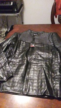 Faux leather female jackets