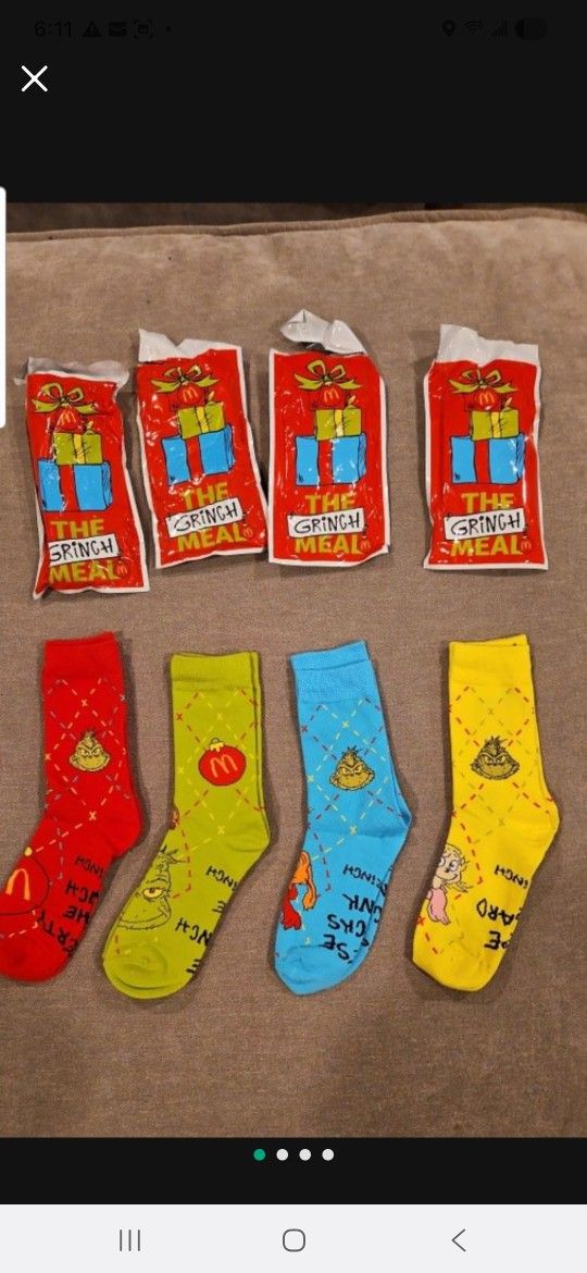 McDonald's Grinch socks.