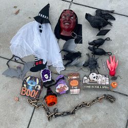 Halloween decorations props lot ghosts monsters