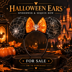 Disney Ears 🕷 Halloween Spiderweb & Sequin Bow Ears