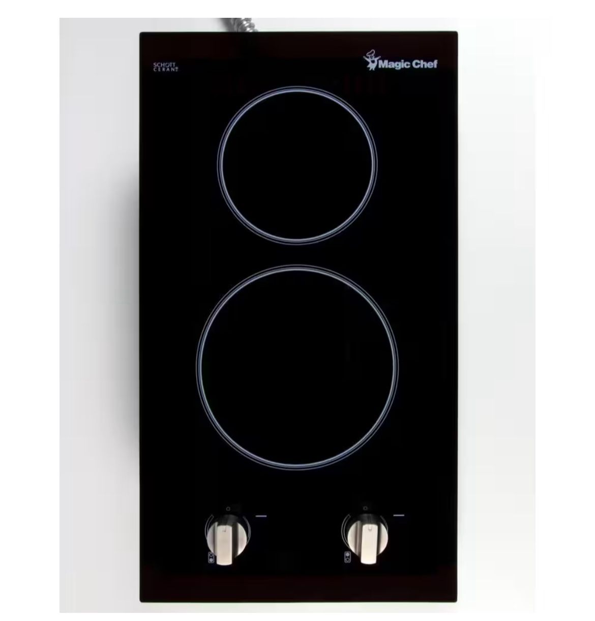 Magic Chef 12 in. Radiant Electric Ceramic Glass Cooktop in Black with 2 Burner Elements Including Dual Radiant Burner