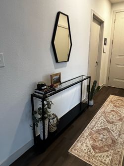 Black Metal + Glass Console Table
