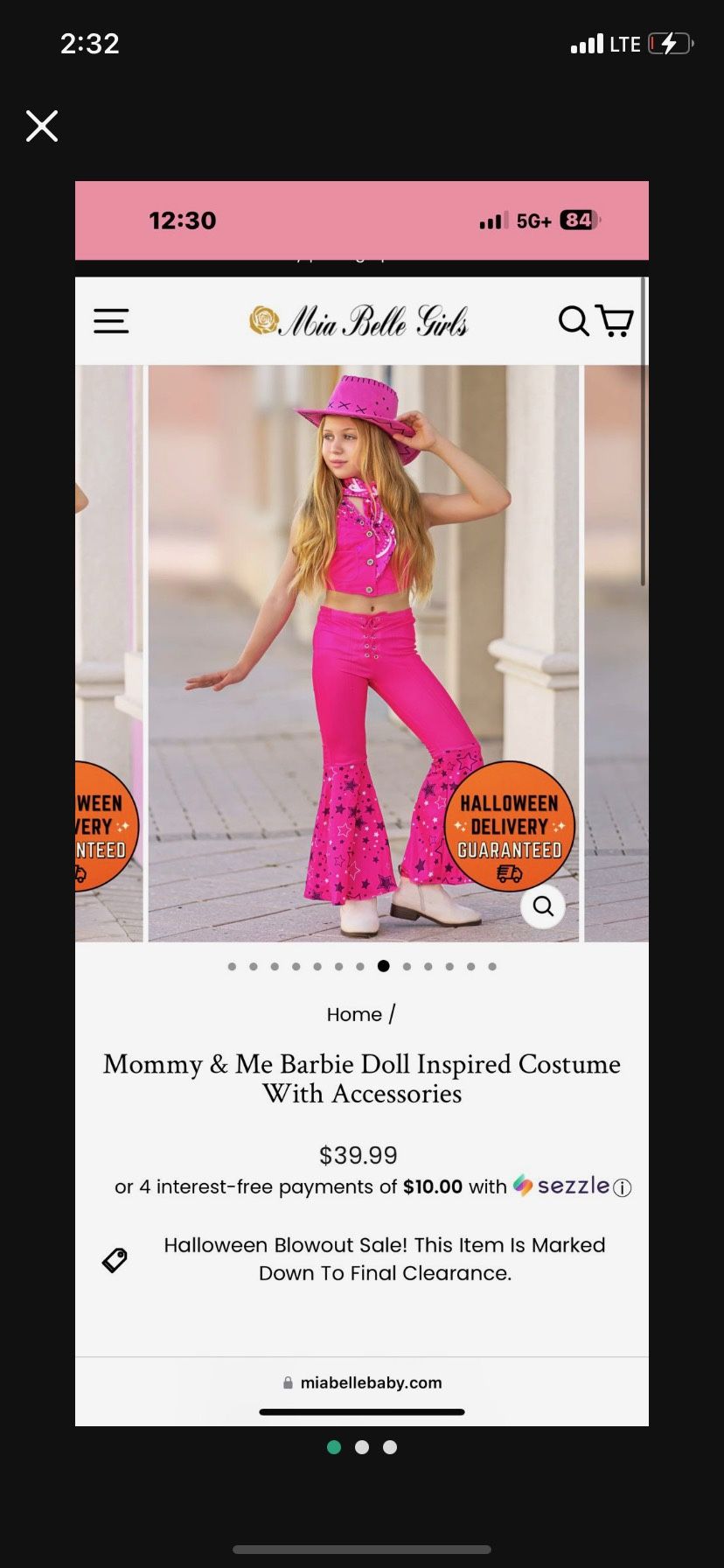 Barbie Cowgirl Costume “New”