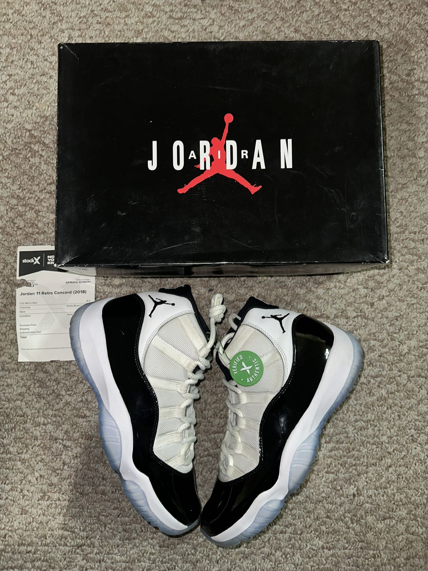 Nike Jordan 11 High Og “Concord” Size 8.5 ❤️🔥W/ Receipt ‼️
