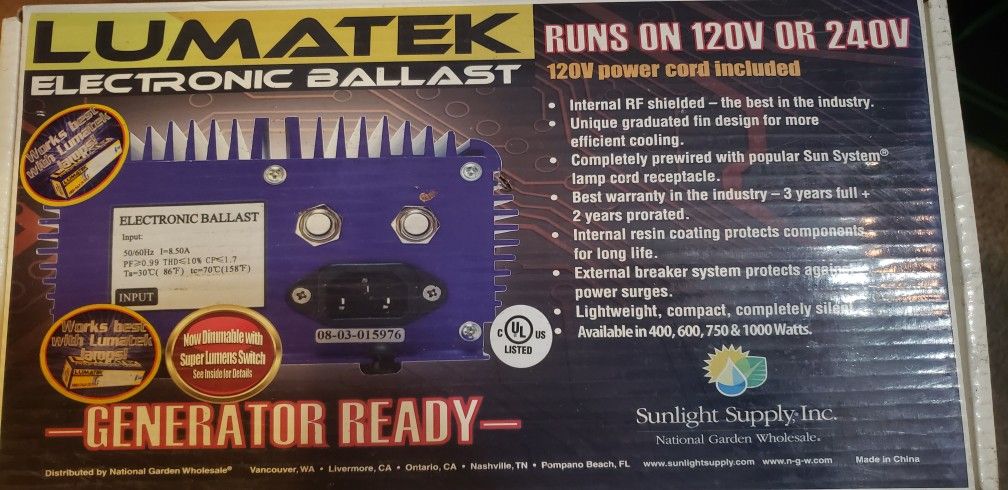 Lumatek 1000 Watt Electronic Ballast