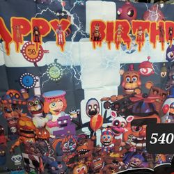 Fnaf Birthday Tapestry 