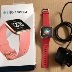 FITBIT VERSA  SMART WATCH - RED BAND - Like NEW ‼️ price Is FIRM ‼️