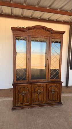 Vintage Wood China Cabinet