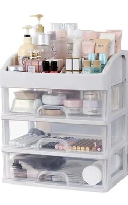 3 Drawer Plastic Cosmetic Organizer