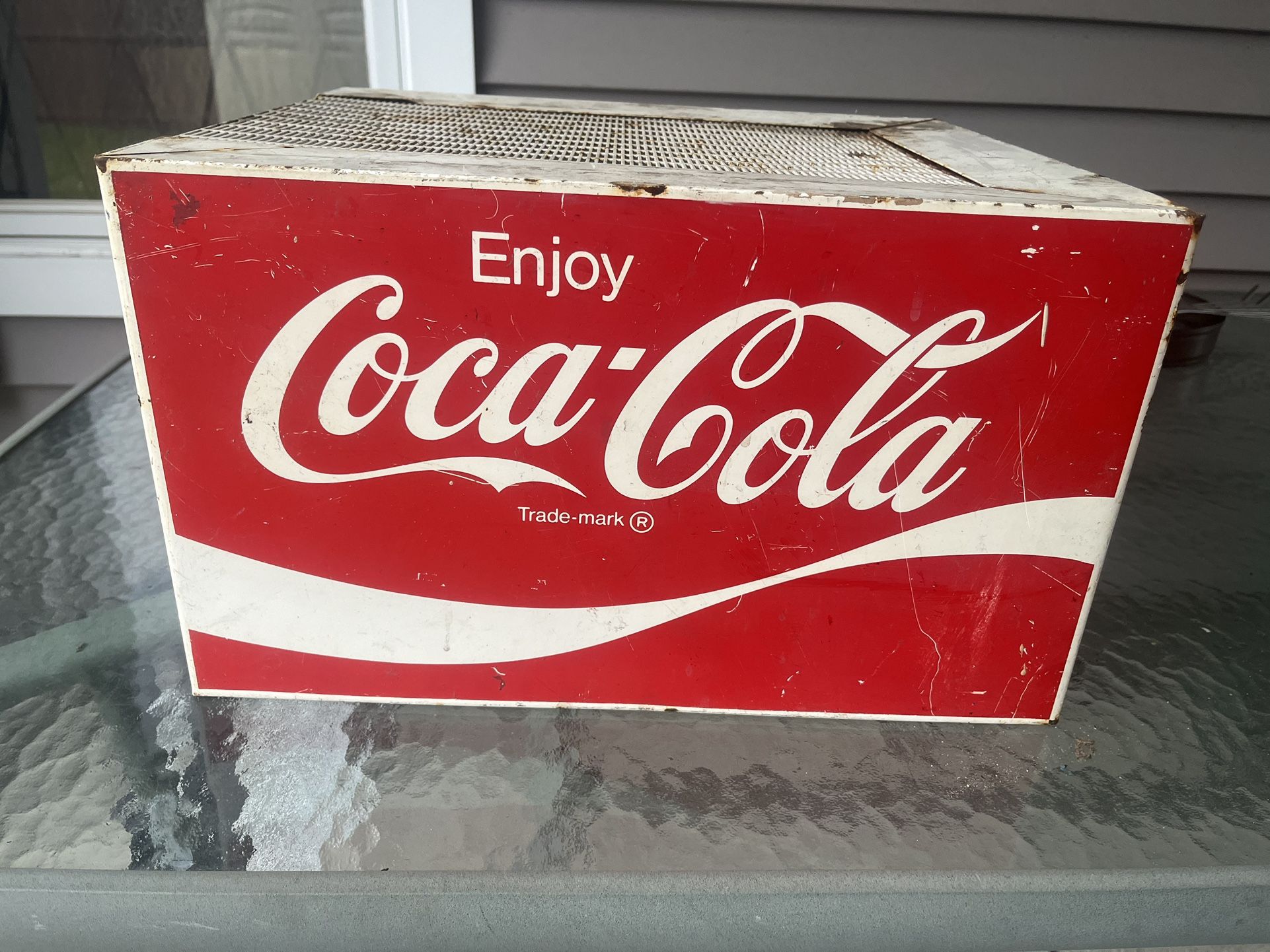 Vintage 1980’s Coca Cola Metal Box For Cooler