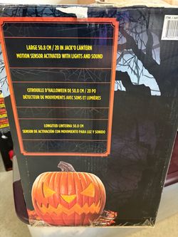 Large 20-Inch Halloween Jack-O-Lantern with Motion Sensor