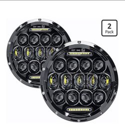 Headlights 7"Led New Jeep, Chevy,GMC, Ford, Dodge, Miata,Nissan,Ect.. Universal Fits Multi Vehicles Check Description And Photos For Fitment Thank You