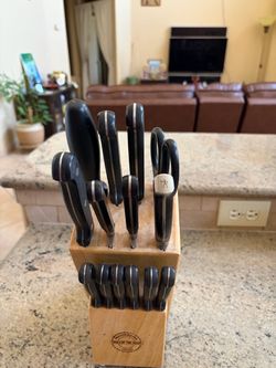 Knife set with block, $18