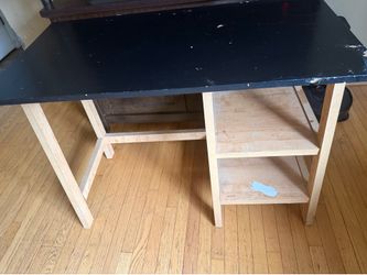 43”x30”x22” NATURAL WOOD DESK WITH CHALKBOARD PAINT TOP NEEDS TLC GREAT FOR SOMEONE TO REPURPOSE