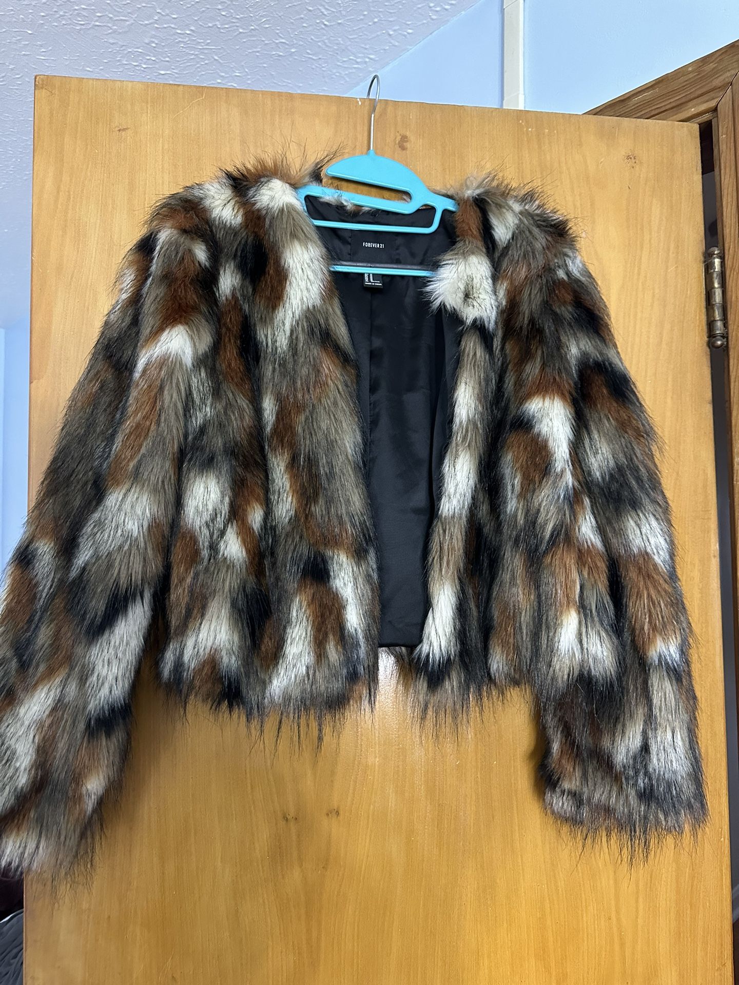 Faux Fur Multicolor Coat