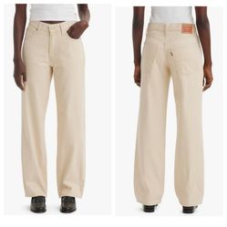 Levi's Women's 94 Baggy Jeans Cream Tan Stripes Women's Size 31