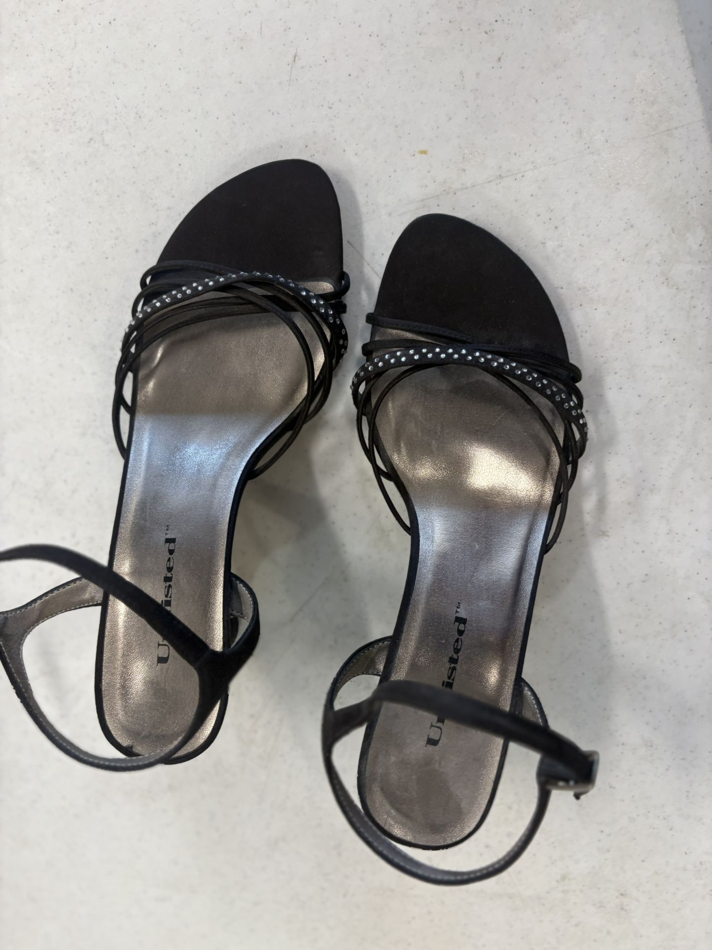 Women’s Black And Rhinestone Heels
