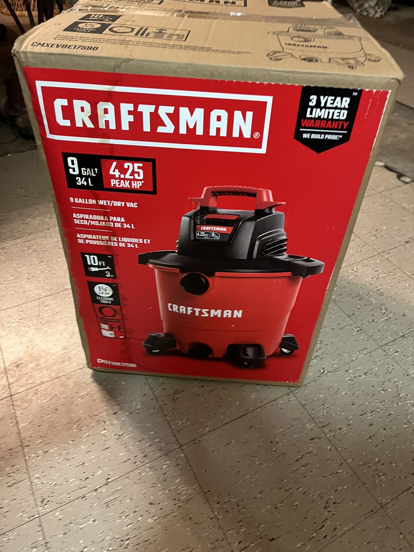 Craftsman 9 Gallon 4.25 Wet Dry Vac