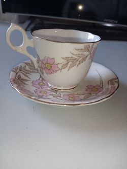 Vintage bone china tea cup set, 6