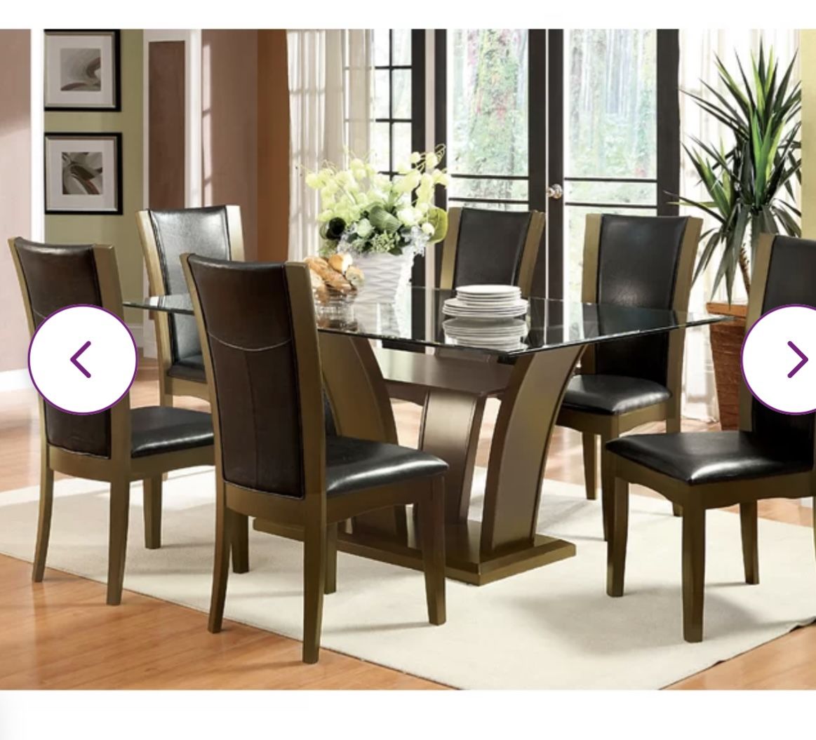 Moving Sale, Glass Dinning Table With 6 Chairs