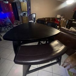  Dining Table w/ Bench+2 Chairs – Solid & Sturdy