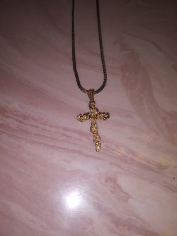 Gold filled 18 inch chain and cross