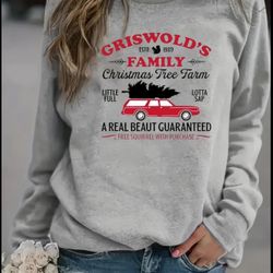 Christmas Print Loose Sweatshirt, Casual Long Sleeve Crew Neck Sweatshirt, Women's Clothing