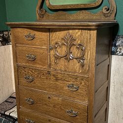 Antique Dresser With Mirror