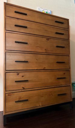 Solid Wood 6-Drawer Tall Dressers – Matching Pair