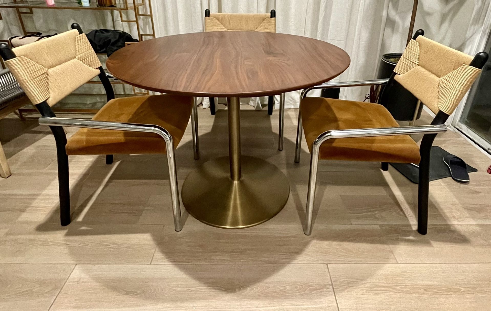 Dining Table Set With Three Chairs CB2