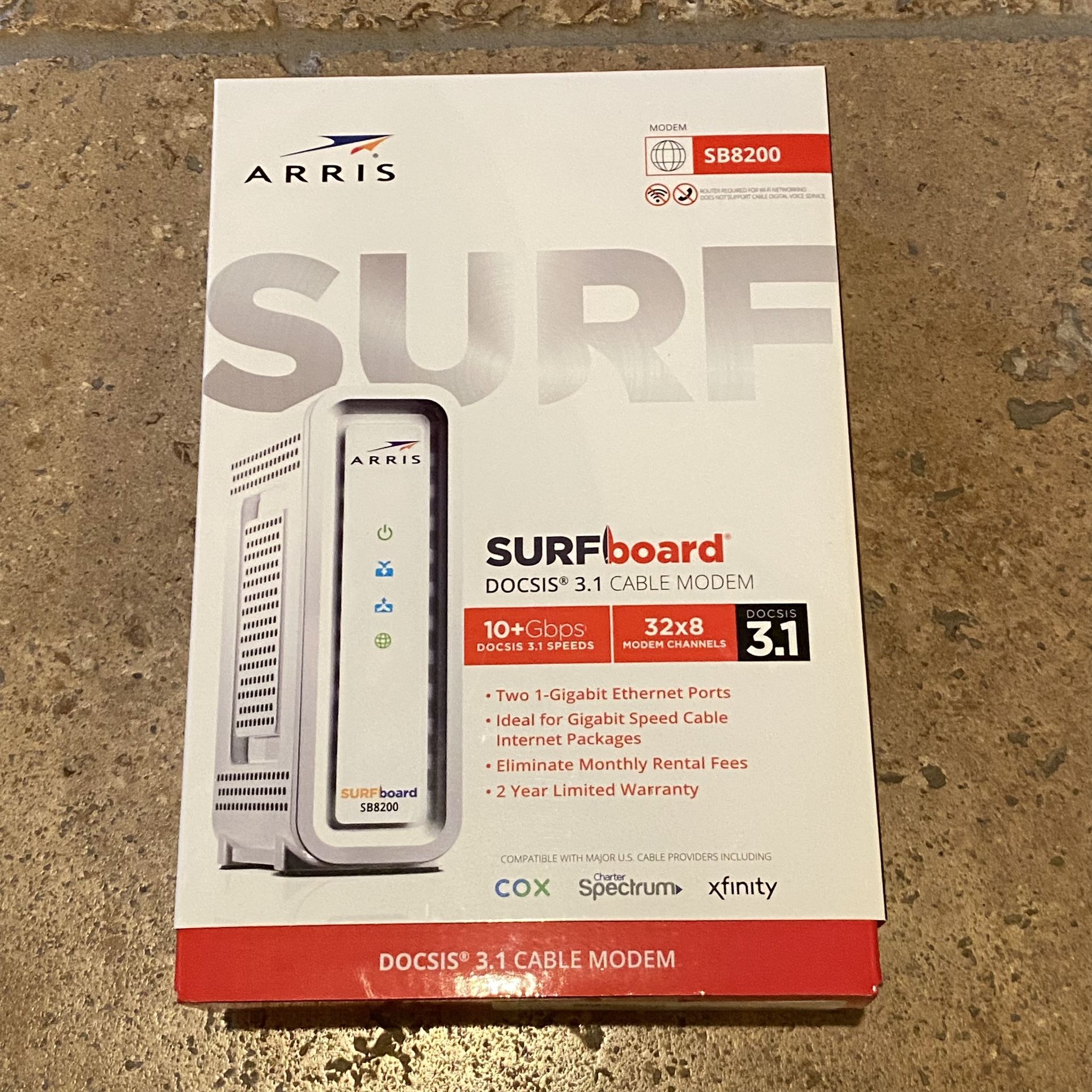 New Sealed ARRIS Surfboard DOCSIS 3.1 Cable Modem 10+Gbps SB8200