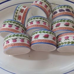 New Set Of Porcelain Napkin Rings 10 Pcs