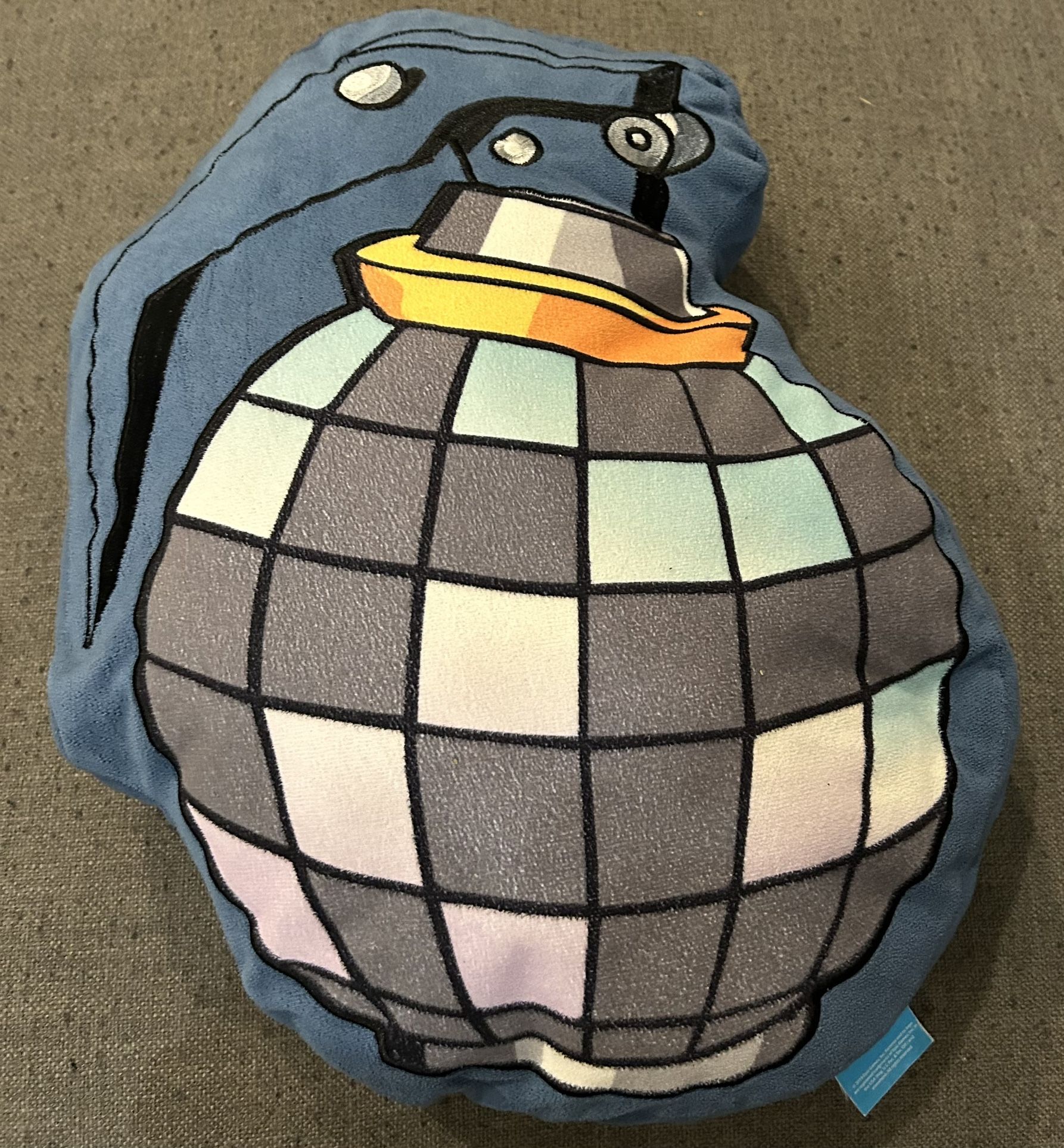 FORTNITE Epic Games Throw Pillow Boogie Bomb Grenade Plush Blue