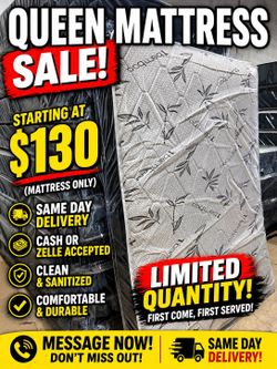 🔥 QUEEN MATTRESS SALE  FROM $130 🔥