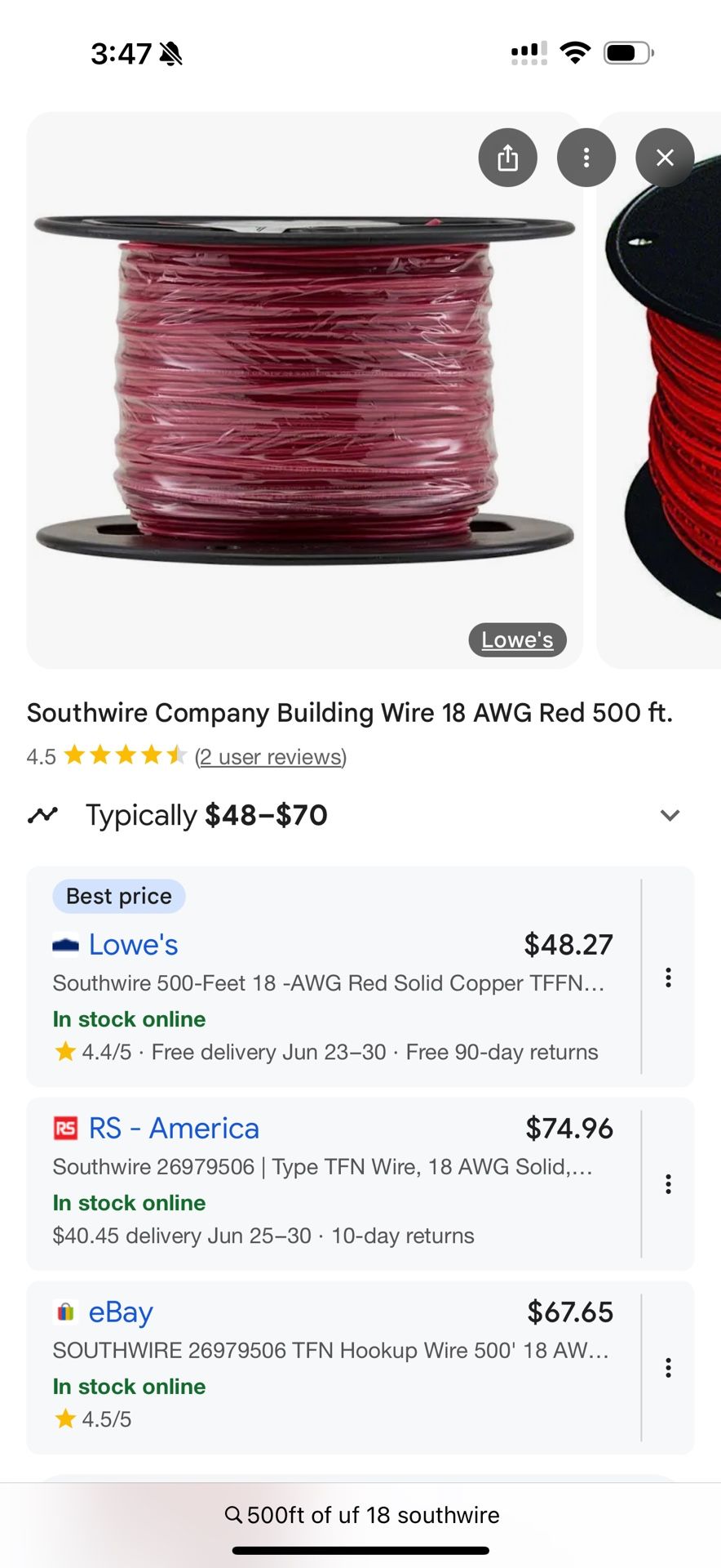 18 Gauge Red Tracer Wire